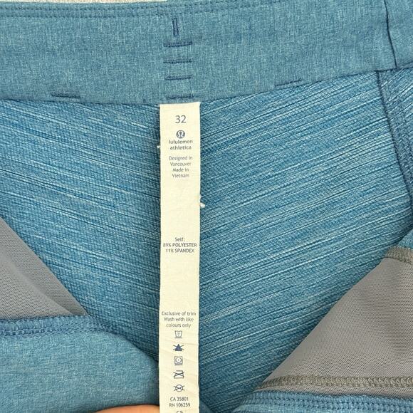 Lululemon Shorts Mens Size 32 Hybrid 3rd Street 10" Inseam Blue Golf Preppy - Picture 15 of 15